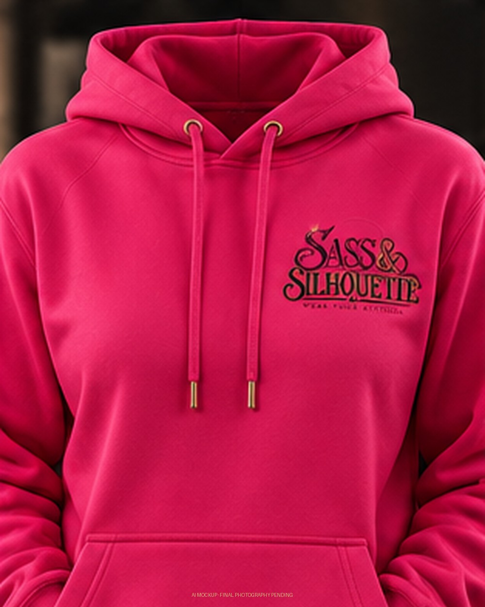 Sass & Silhouette signature logo hoodie in hot pink
